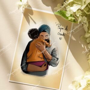 Papa Di Godi | Father's Day Special | Sikh Father Art | Punjabi Art | Gifts for Dad | Father and Son Art