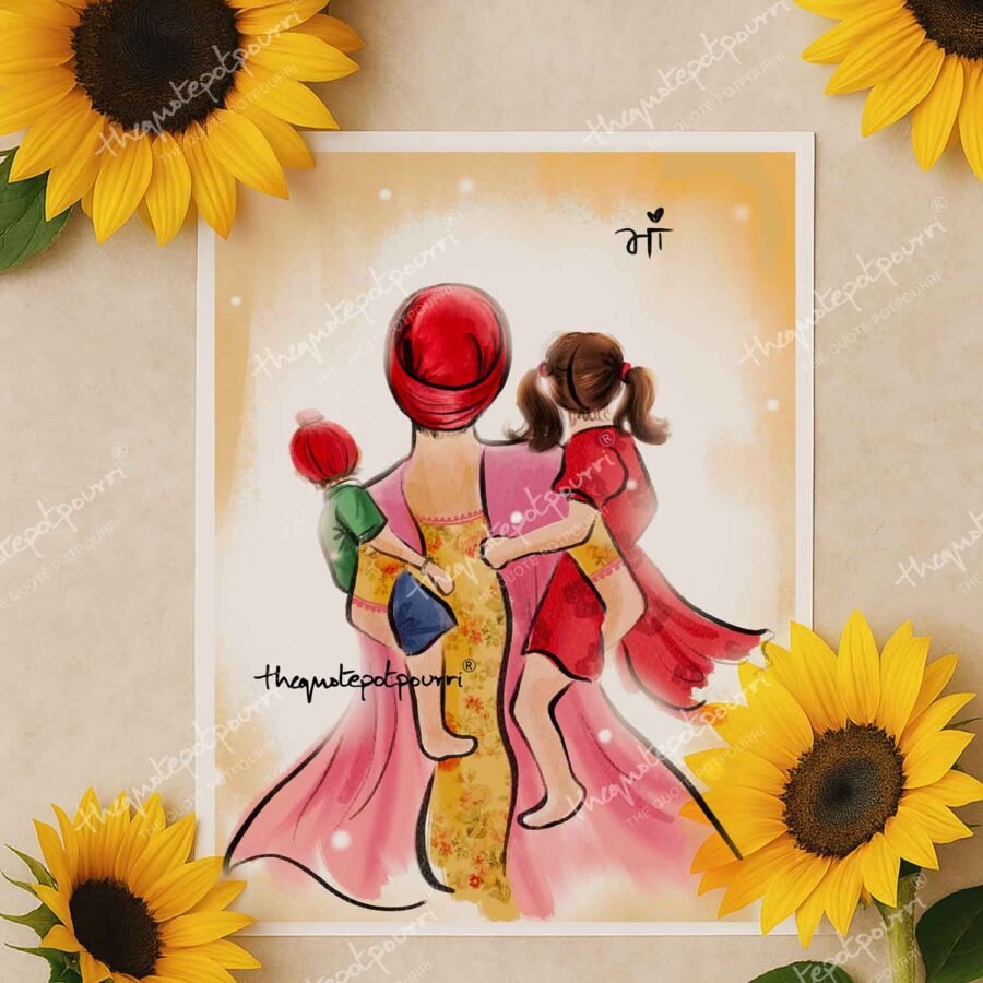 Turbaned Mother And Kids Print 1 turbaned-mother-and-kids-print-1