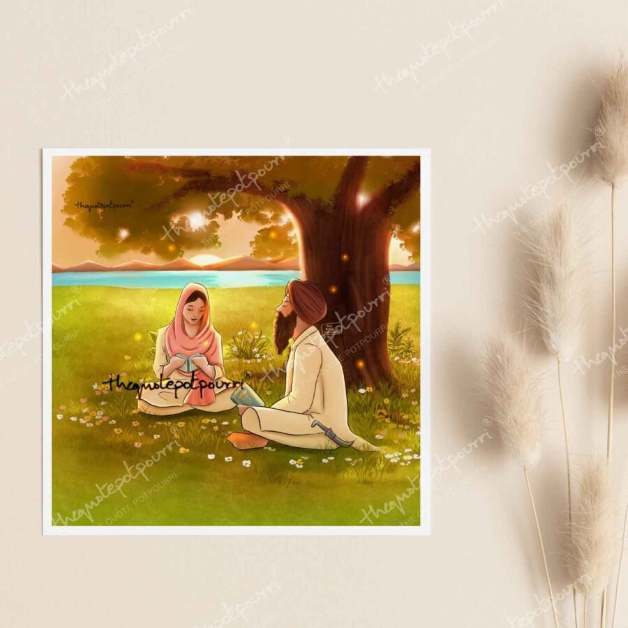 Couple Praying Among Nature Rehraas Print 2 couple-praying-among-nature-rehraas-print-2