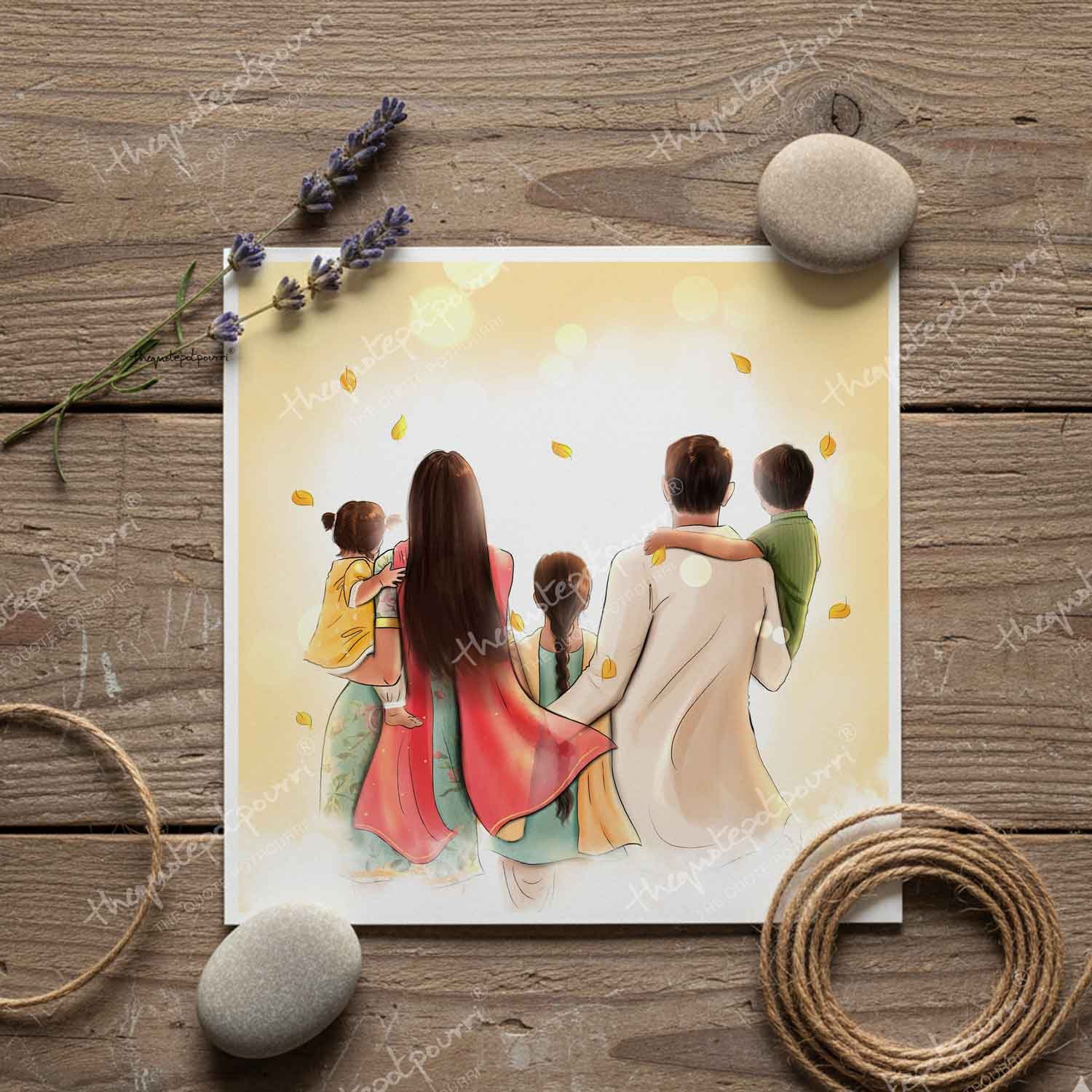 ELDER DAUGHTER AND MOM HOLDING DAUGHTER AND DAD HOLDING SON PRINT 2